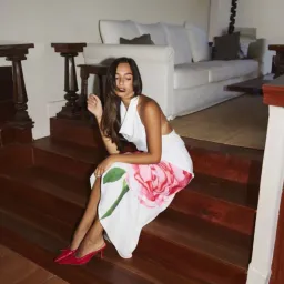 WITH HARPER LU Cowl Slip Dress - White Rose Size Medium (10) for rent on The Volte - image 2