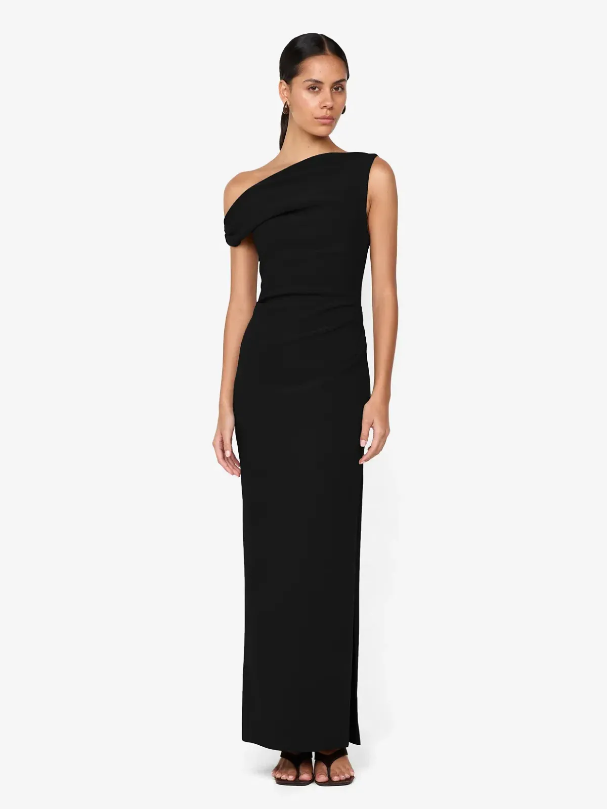 BEC + BRIDGE LEORA ASYM MAXI DRESS BLACK SIZE AU 10 for rent on The Volte - main image
