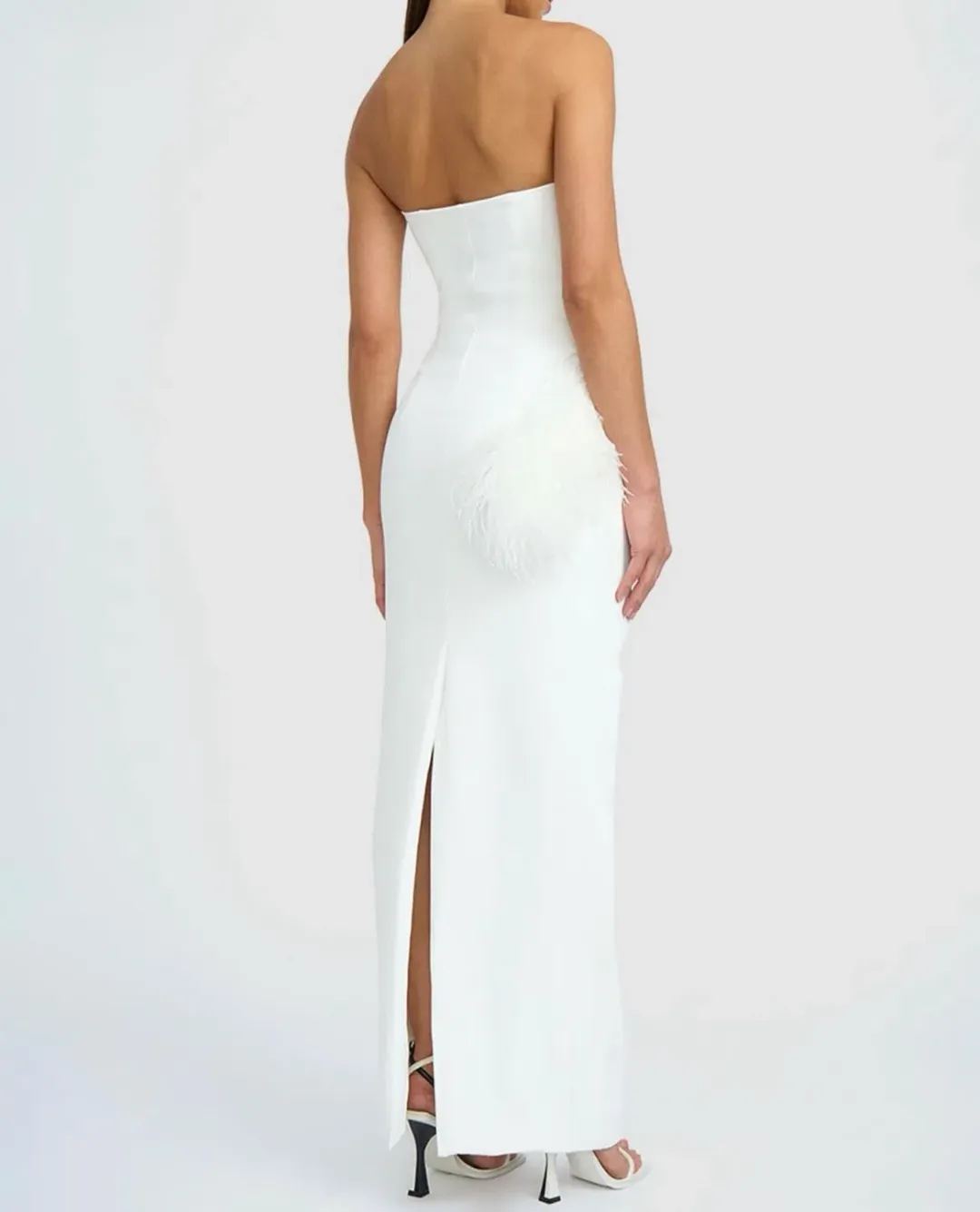 By Johnny Flora Spiral Feather Gown Size 6 for rent on The Volte - main image