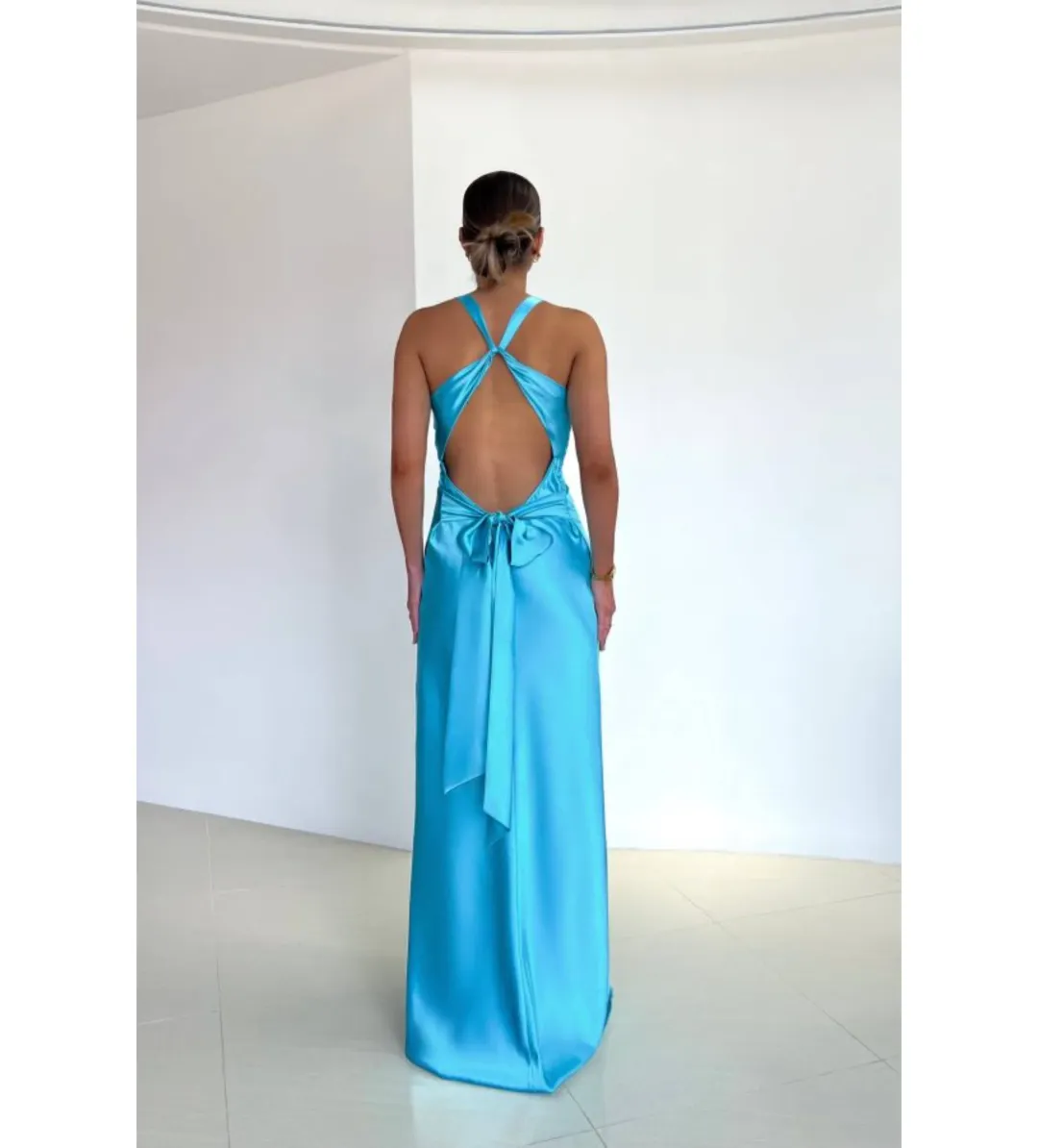 Ruth Tarvydas Goddess Gown in Aqua Size AU8 for rent on The Volte - main image