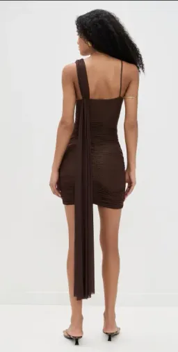 MAYGEL CORONEL HILVAN MINI DRESS WOOD COLOUR for rent on The Volte - image 4