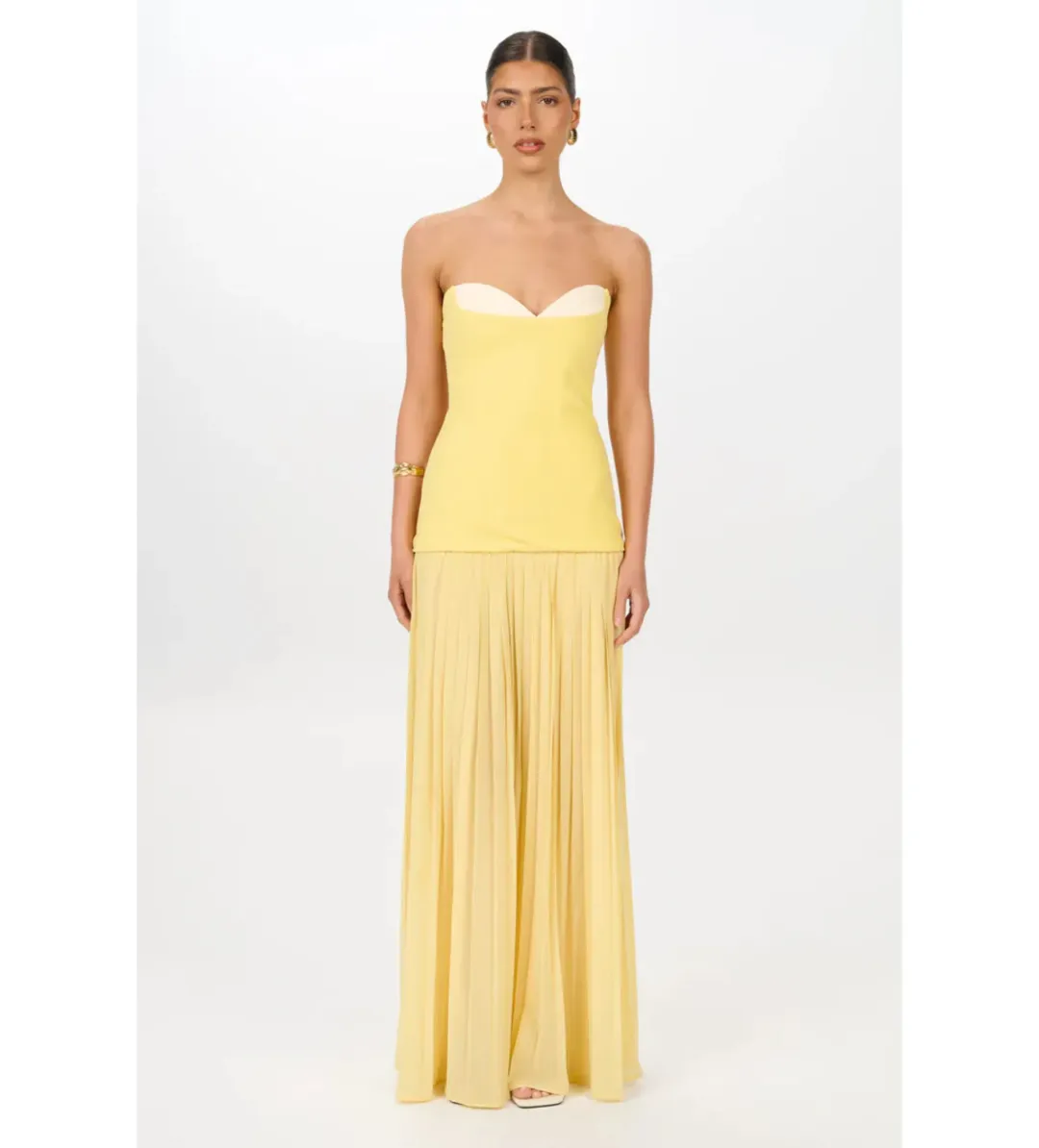 She is Olla Nicolette Dress in Canary Size M/AU10 for rent on The Volte - main image