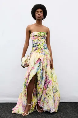 🪻AJE Strapless Dahlia Gown in Lavandula - Size 8 AU - Colourful Floral Print Maxi Dress 🪻 for rent on The Volte - image 2