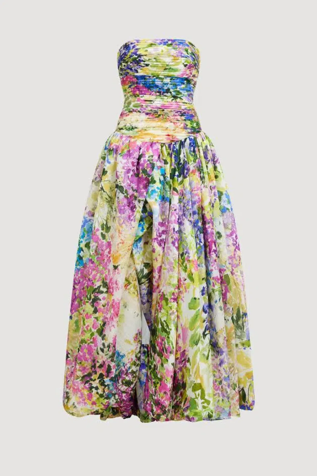 🪻AJE Strapless Dahlia Gown in Lavandula - Size 8 AU - Colourful Floral Print Maxi Dress 🪻 for rent on The Volte - main image
