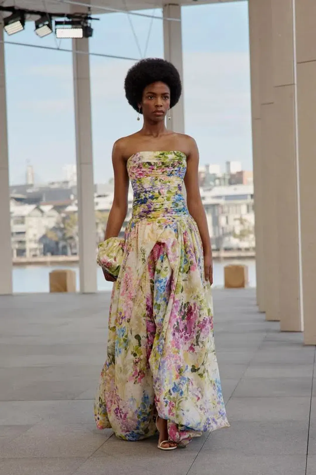 🪻AJE Strapless Dahlia Gown in Lavandula - Size 8 AU - Colourful Floral Print Maxi Dress 🪻 for rent on The Volte - main image