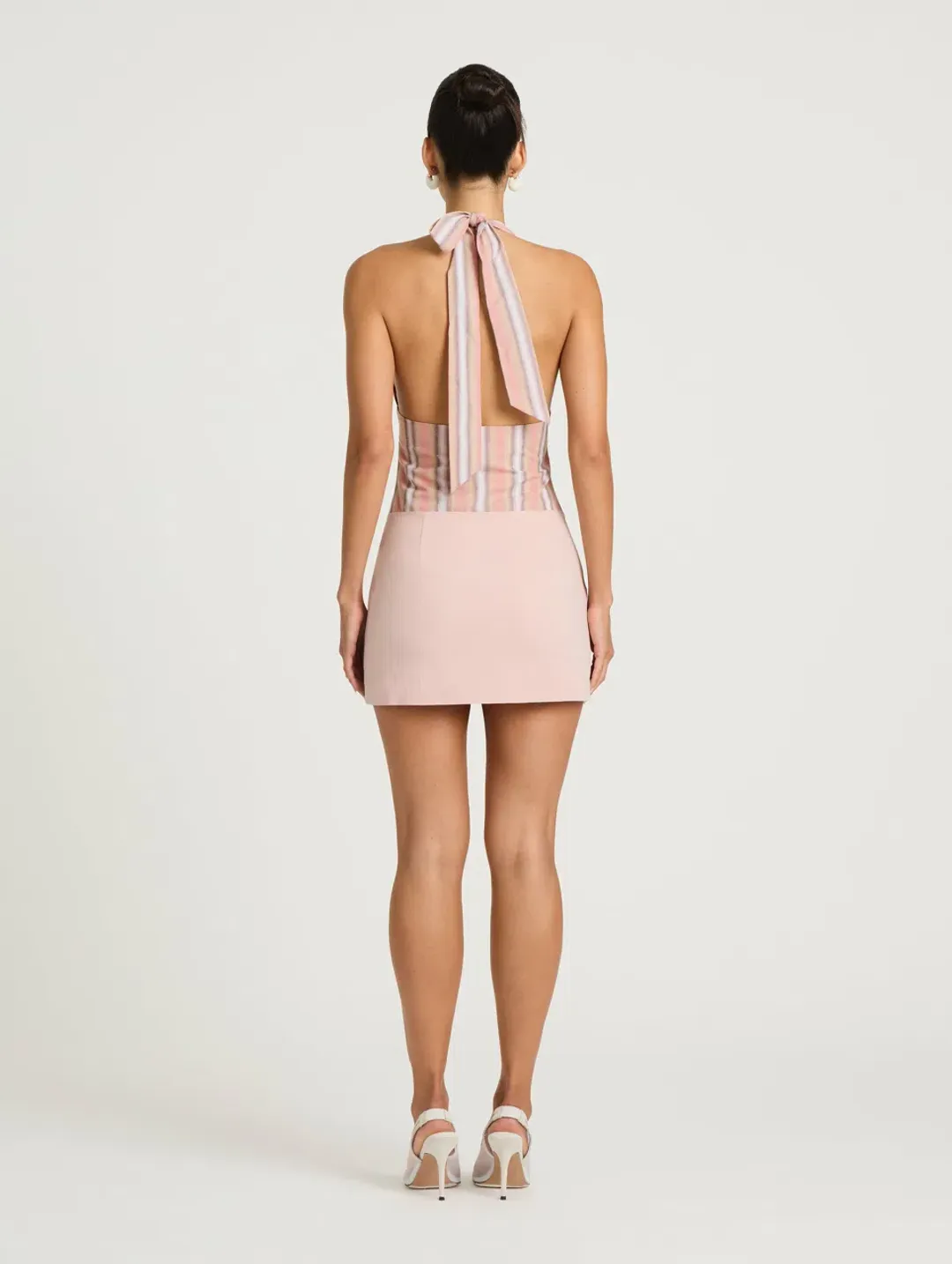 Benni Tiano Mini Dress Pink Stripe Size 8 for rent on The Volte - main image
