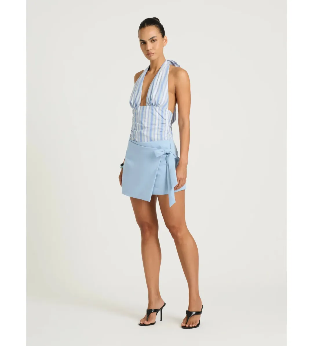 Benni Tiano Mini Dress in Blue Stripe Size AU10 for rent on The Volte - main image