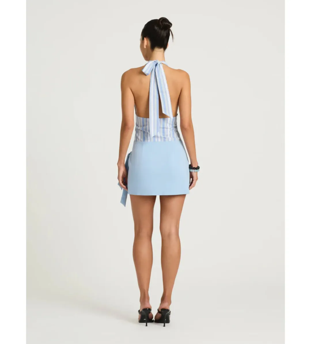 Benni Tiano Mini Dress in Blue Stripe Size AU10 for rent on The Volte - main image