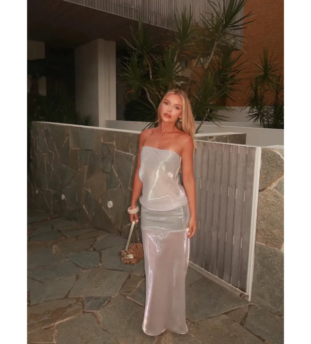 Mode Mischief Studios Melt Maxi Dress in Moonwater Size XS/AU6 for rent on The Volte - main image