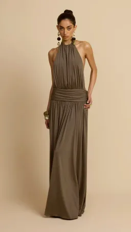 Arcina Ori Santina Dress Khaki - size XS for rent on The Volte - image 3