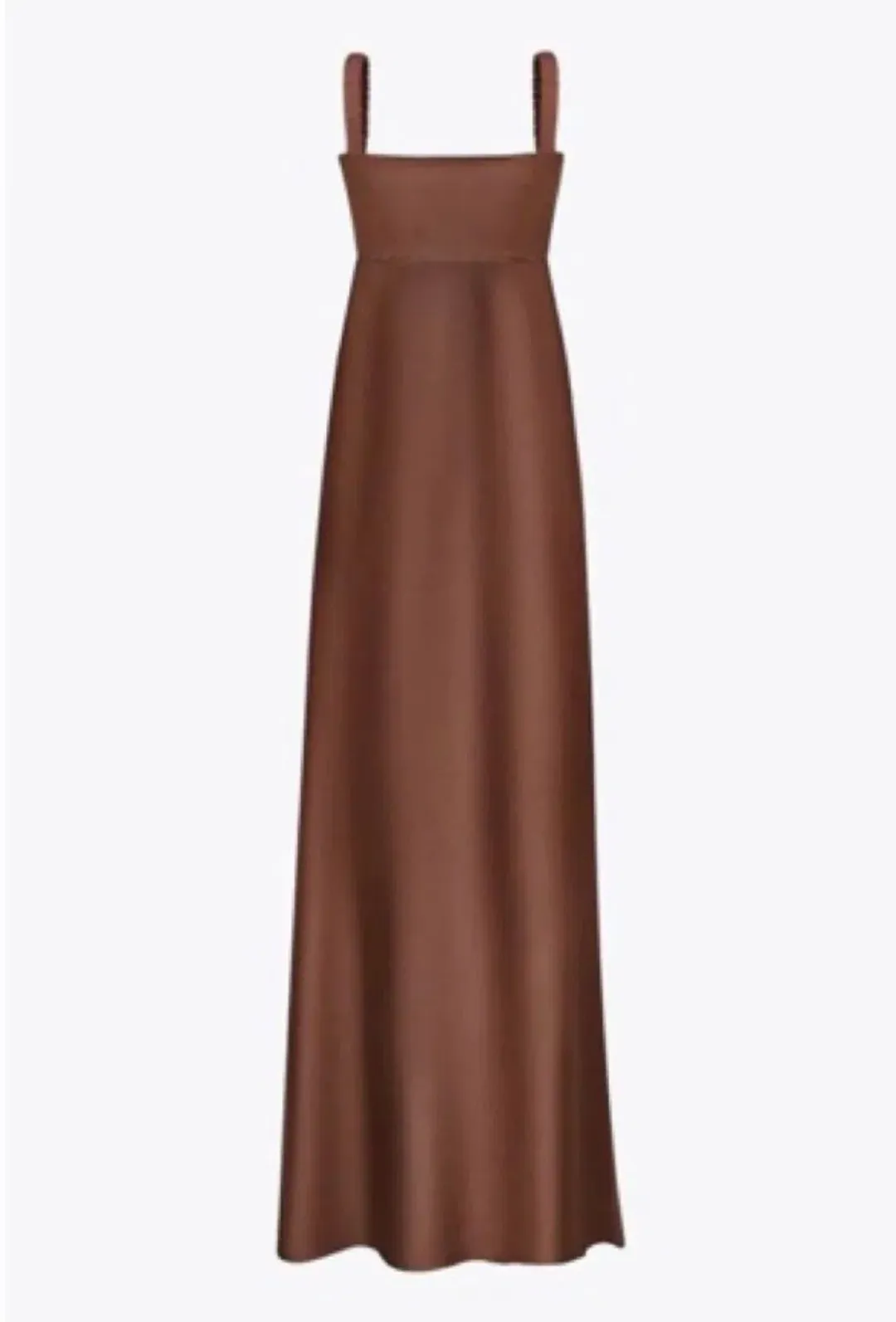 Anna October Aglaya Dress Brown Satin Maxi  for rent on The Volte - main image
