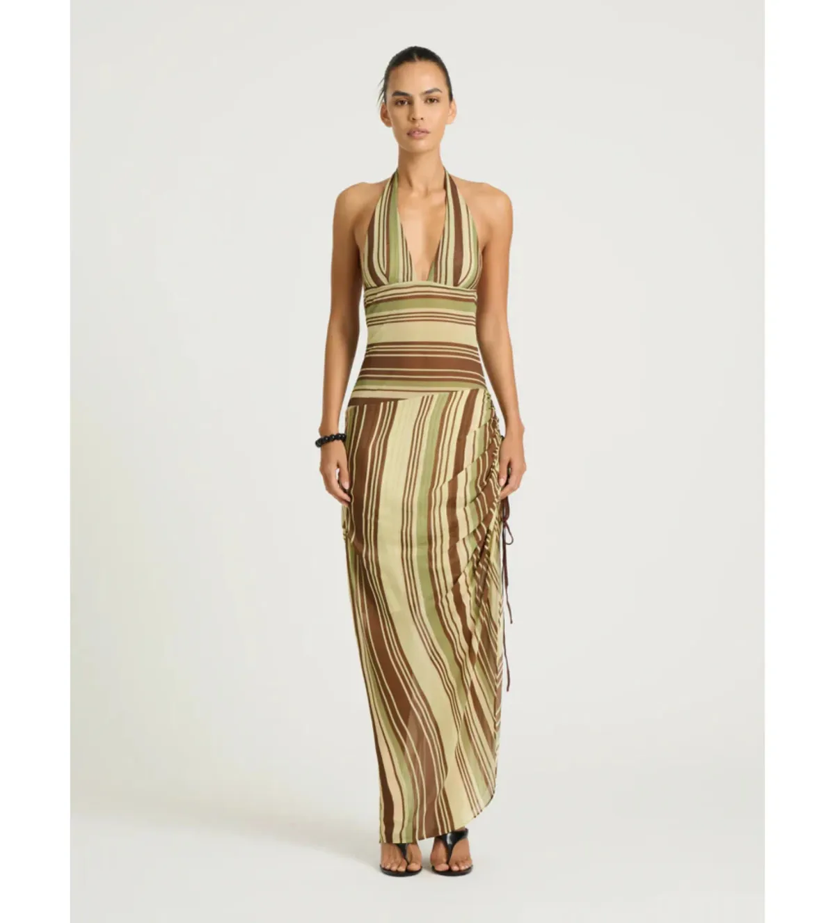 Benni Marnie Maxi Dress in Earth Stripe Size AU8 for rent on The Volte - main image