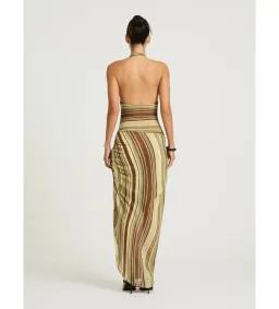 Benni Marnie Maxi Dress in Earth Stripe Size AU8 for rent on The Volte - image 3