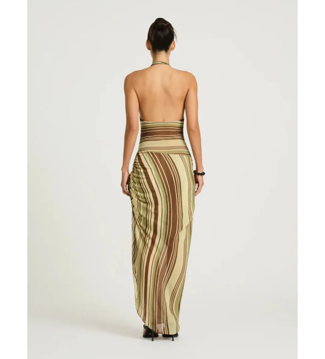Benni Marnie Maxi Dress in Earth Stripe Size AU10 for rent on The Volte - main image