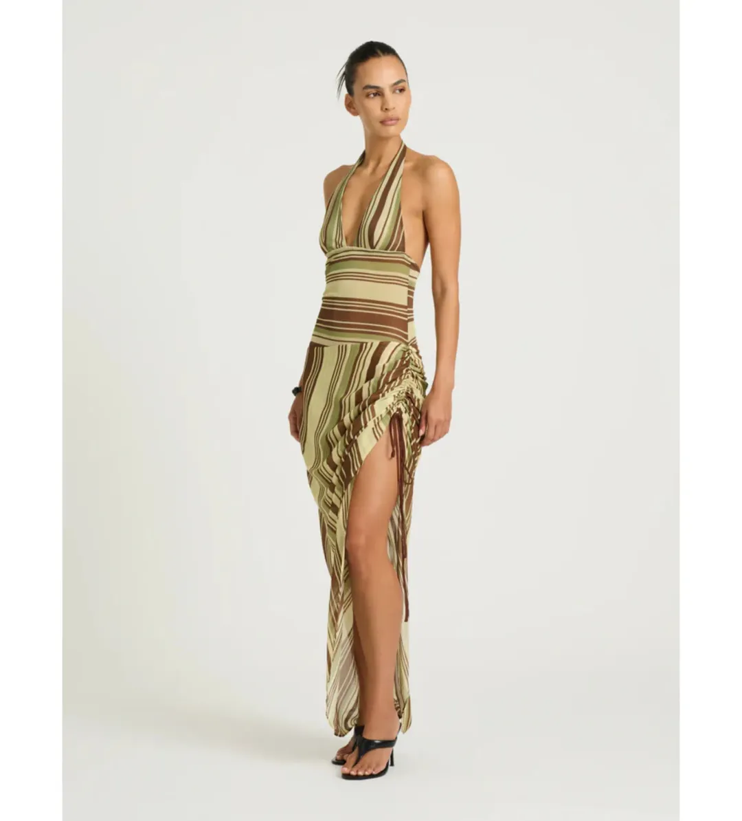 Benni Marnie Maxi Dress in Earth Stripe Size AU10 for rent on The Volte - main image