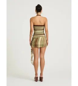 Benni Marnie Mini Dress in Earth Stripe Size AU8 for rent on The Volte - image 3