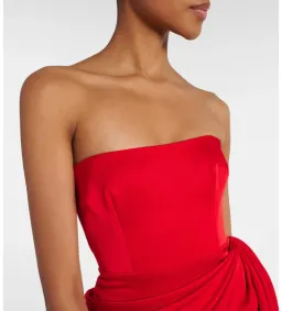 Alex Perry Strapless Corset Tiered Satin Crepe Gown in Red Size XXS/AU4 for rent on The Volte - image 3