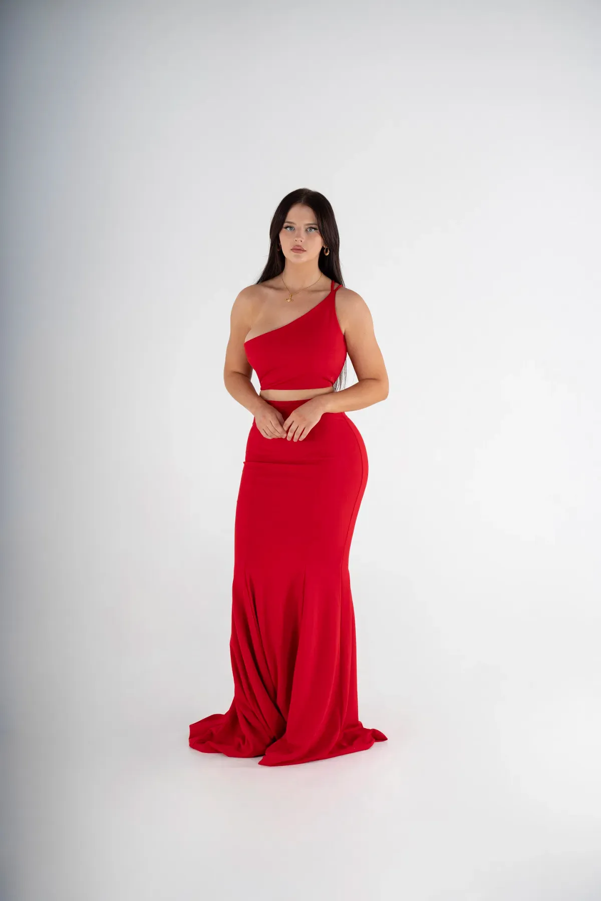 Gossip Gowns Jane Maxi Gown Set Chilli Red for rent on The Volte - main image