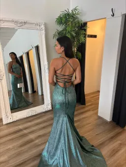 Gossip Gowns Angela Maxi Gown Sparkle Sage for rent on The Volte - image 1