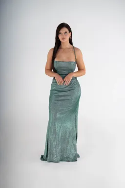 Gossip Gowns Angela Maxi Gown Sparkle Sage for rent on The Volte - image 2