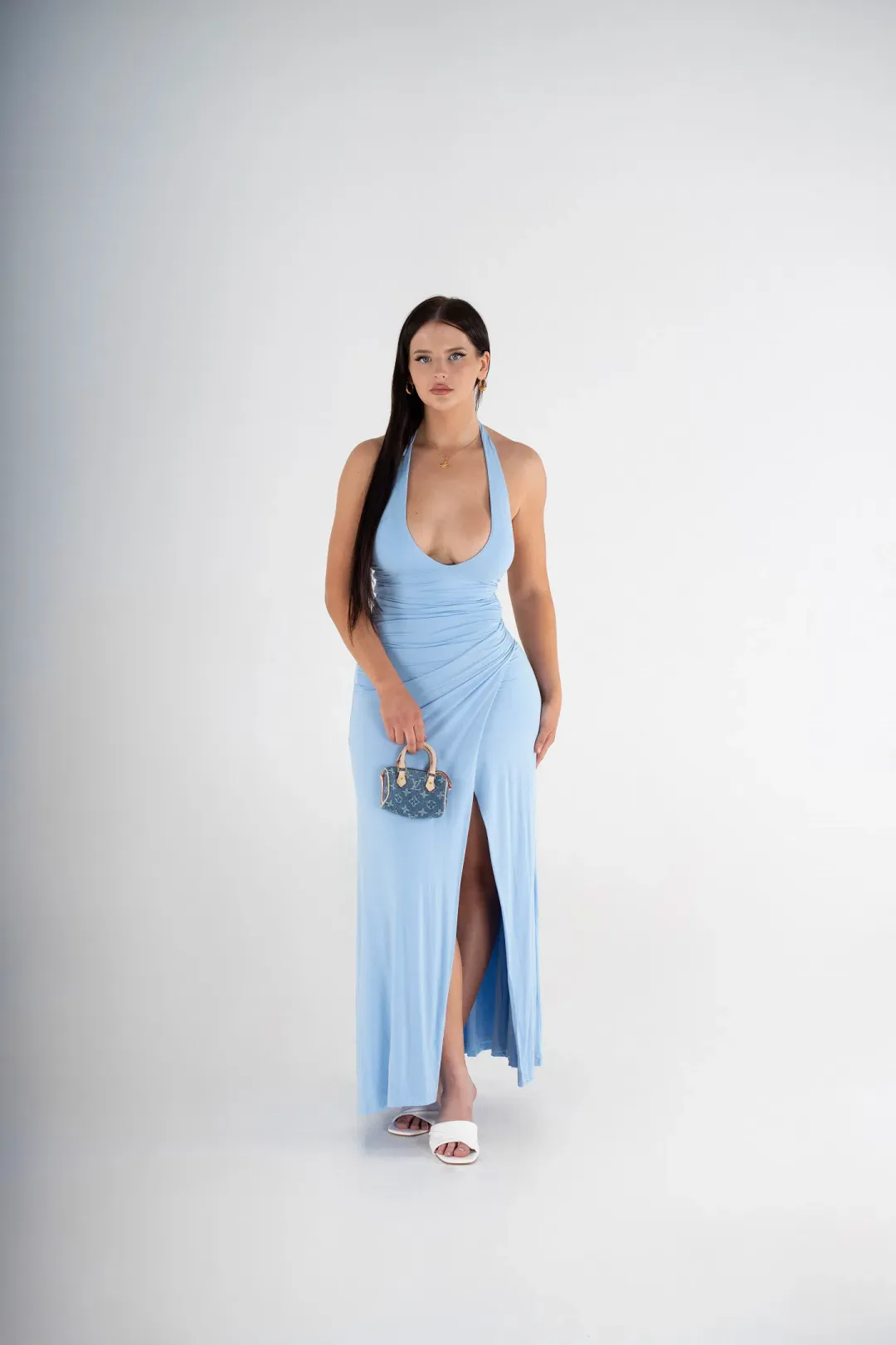 Kookai Maya Maxi Dress Sky Blue for rent on The Volte - main image