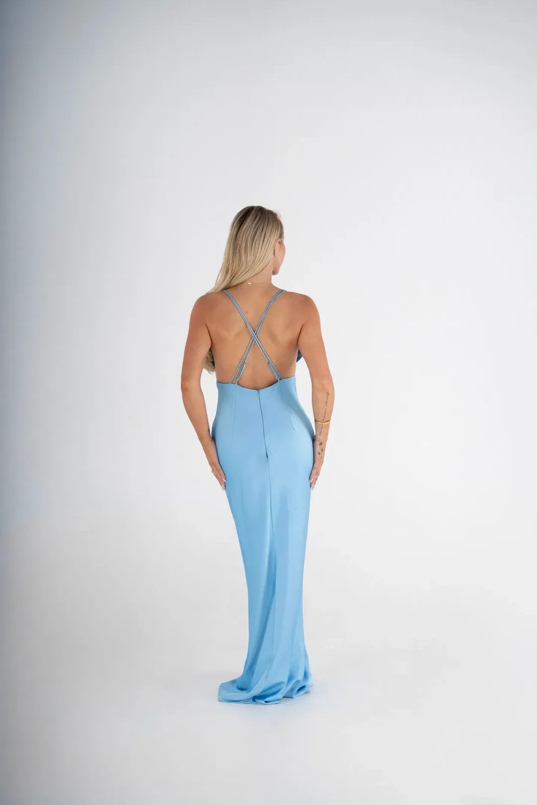 Lexi Dulce Maxi Gown Baby Blue for rent on The Volte - main image