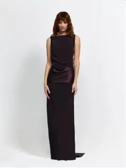 Effie Kats Ricardo Gown Chocolate Size M for rent on The Volte - image 1