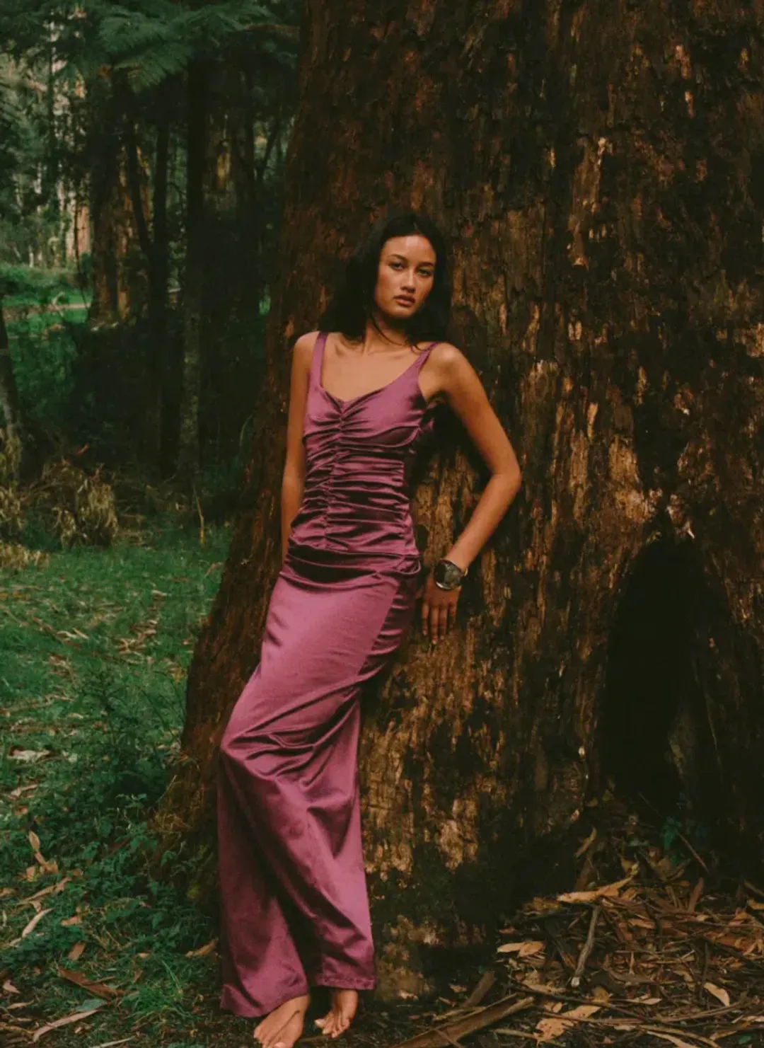 Ance Gria Atlein Gown | Plum for rent on The Volte - main image