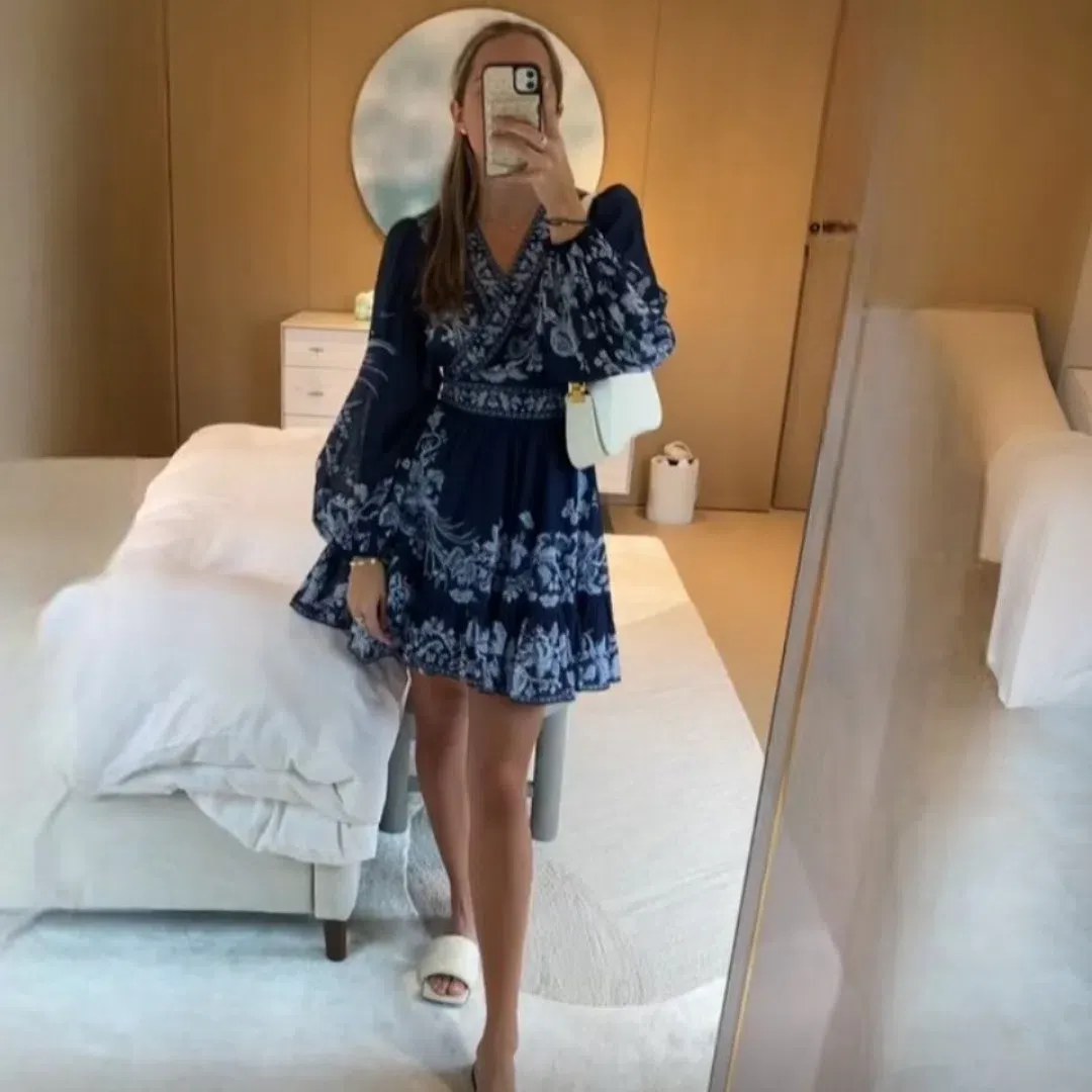 Zimmermann Aliane Blue Frill Dress Size 8 for rent on The Volte - main image