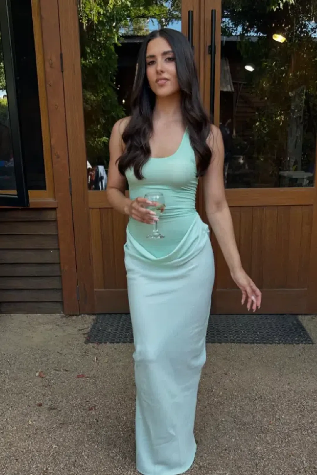 Benni Jade Maxi Dress – Bleached Aqua sz 12 for rent on The Volte - main image