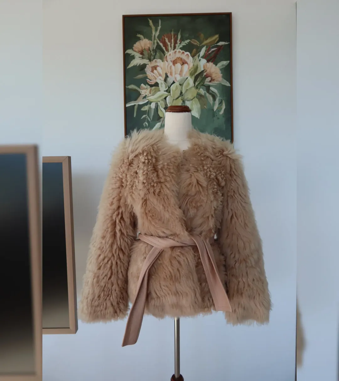 ZIMMERMANN Resistance Belted Shearling Leather Jacket for rent on The Volte - main image