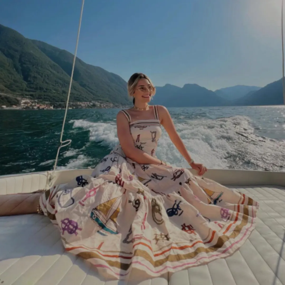 Alemais Ships Ahoy’ Sun Dress Multi Size 8 for rent on The Volte - main image