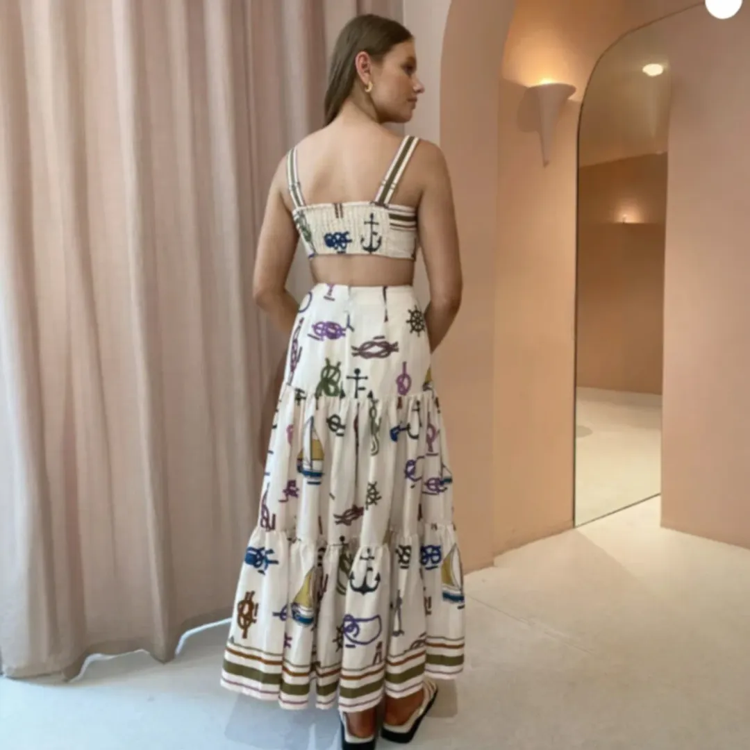 Alemais Ships Ahoy’ Sun Dress Multi Size 8 for rent on The Volte - main image