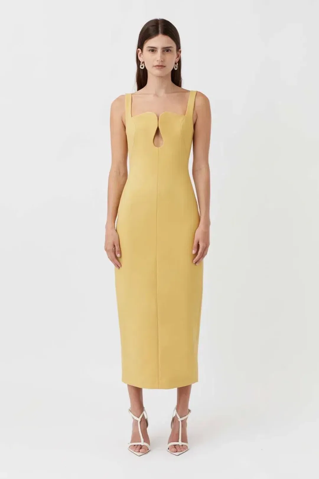 Camilla and Marc Brixton Midi Dress Mustard Yellow Size 14 AU for rent on The Volte - main image