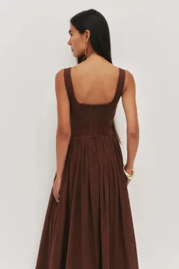 🤎 New AJE Sunny Midi Dress in Chocolate Brown Size 12 AU 🤎 for rent on The Volte - image 3