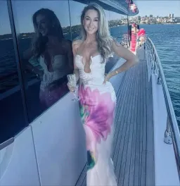 🌸 Rebecca Vallance Dahlia Blossom Gown – Size 12 (AU) Pink Floral Satin Maxi Dress 🌸 for rent on The Volte - image 8