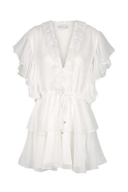 Shona Joy Ambra Ruffle Drawstring Mini Dress White Size 6 for rent on The Volte - image 5