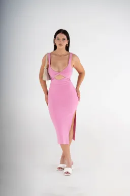 Bec & Bridge Joelle Midi Dress Pink for rent on The Volte - image 2