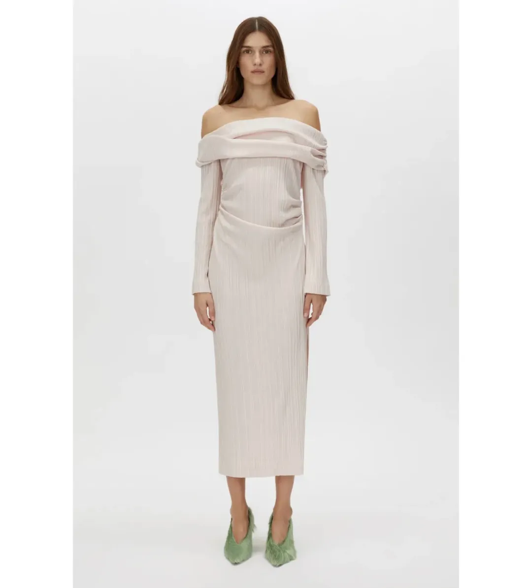 Camilla and Marc Shaw Off Shoulder Dress in Ice Pink Size AU8 for rent on The Volte - main image