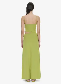 Christopher Esber Orbit Ruched Disconnect Cascade Dress dypsis green Size 8 for rent on The Volte - image 2