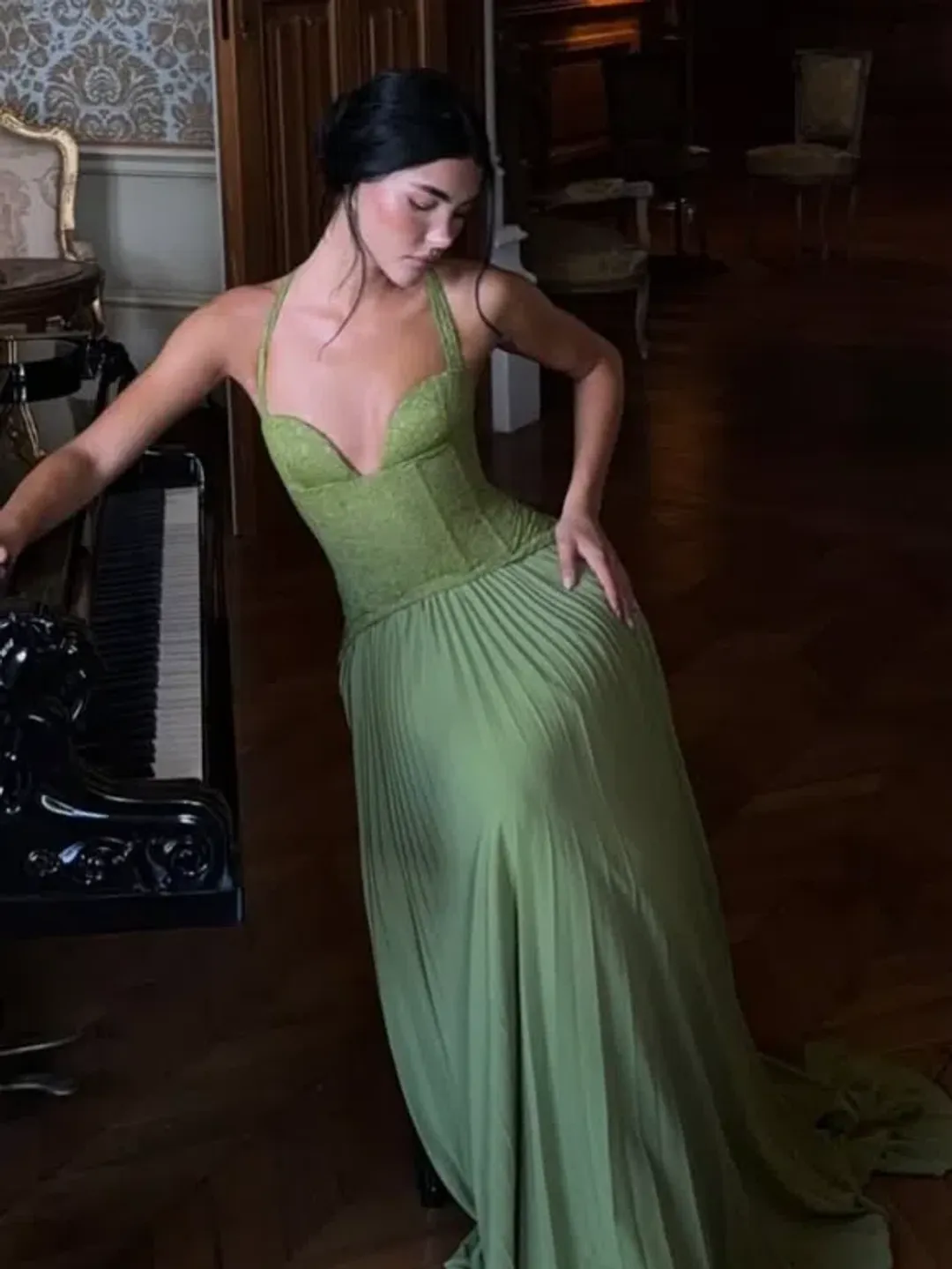 Fenity Gaia Dress Green 8 for rent on The Volte - main image