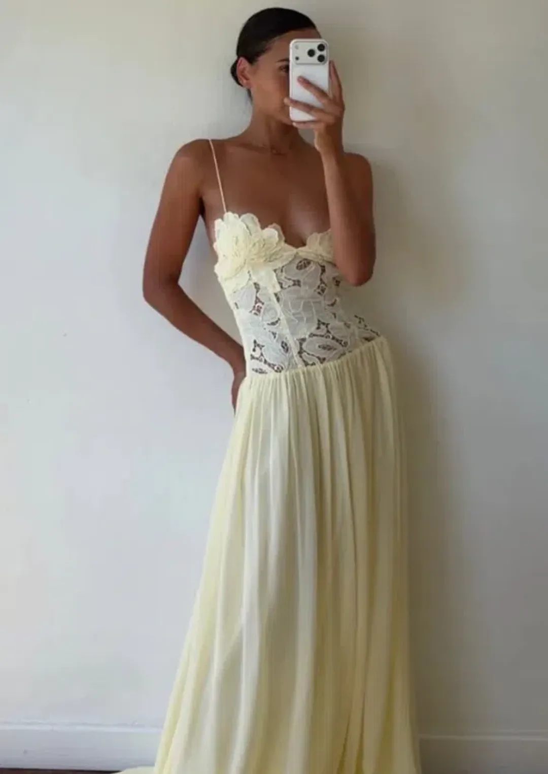 Hansen and Gretel Stephanie Maxi Dress Butter 6 for rent on The Volte - main image