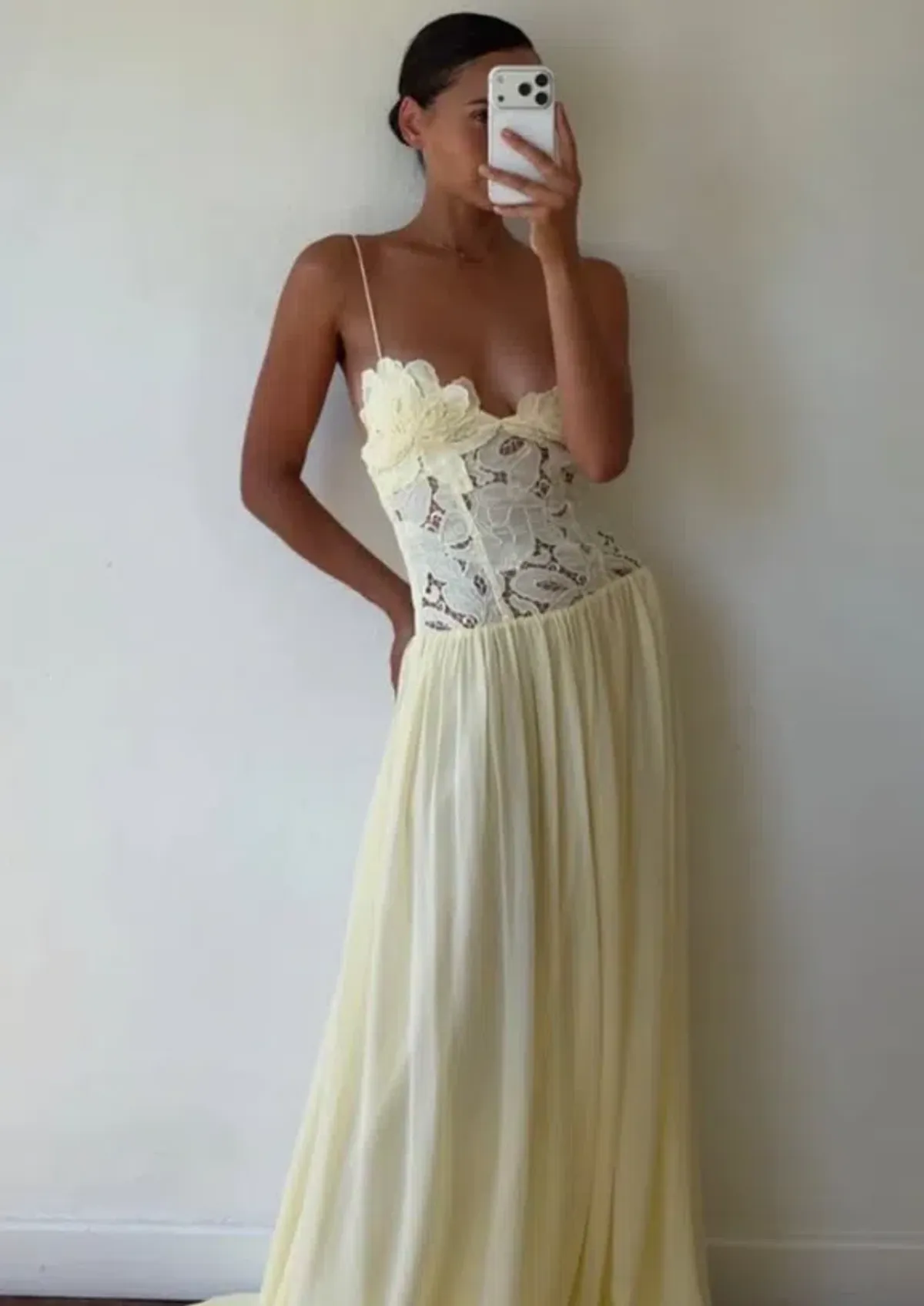 Hansen and Gretel Stephanie Maxi Dress Butter 8 for rent on The Volte - main image