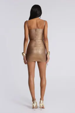 JADED LONDON Idol Metallic Bandage Mini Dress. Size S / AU 8 for rent on The Volte - image 4
