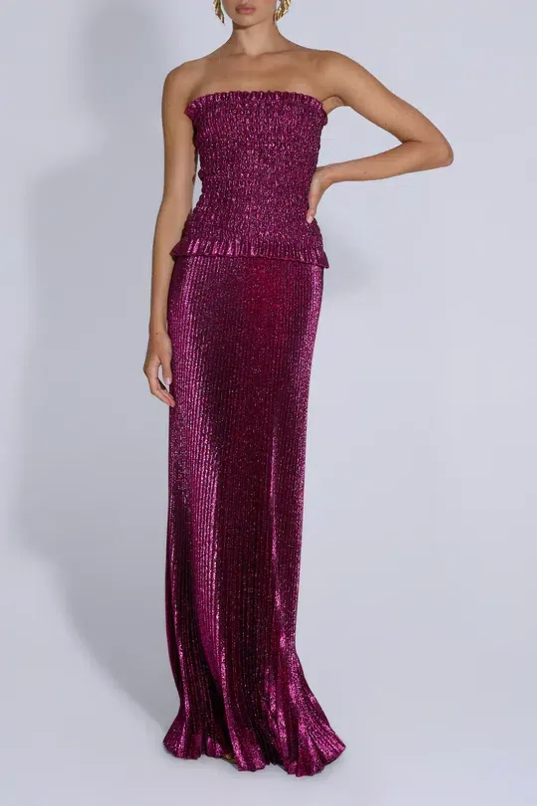 Lidee Maya Gown in Sangria Glitter Size 6 for rent on The Volte - main image