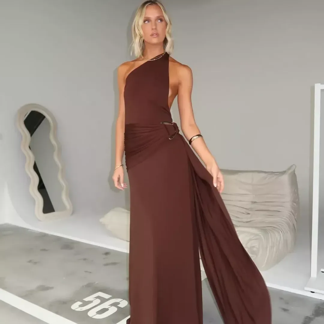 Ance Gria - Gaia Gown (Brown) Size Small for rent on The Volte - main image