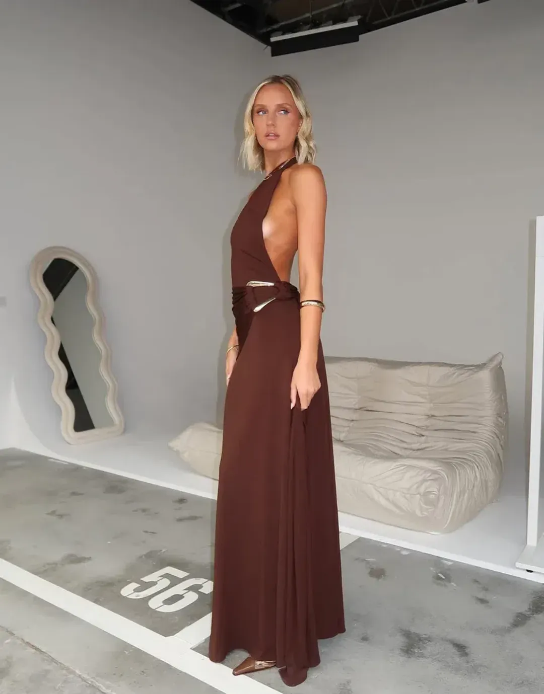 Ance Gria - Gaia Gown (Brown) Size Small for rent on The Volte - main image