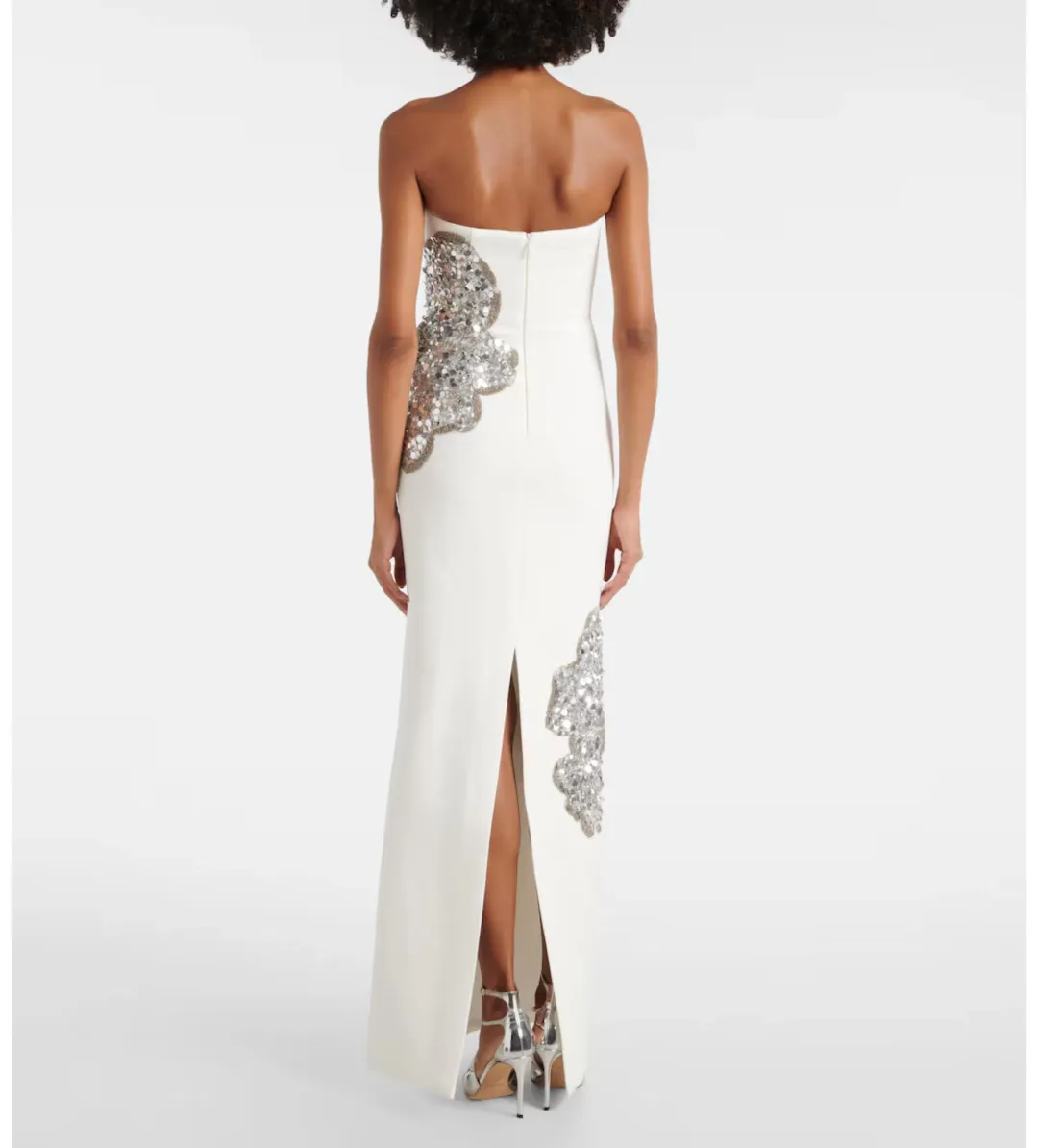 Rebecca Vallance Layana Strapless Embellished Gown White Size 8 for rent on The Volte - main image