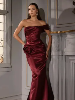 Terani Couture | Liquid Organza Dress with Rose | Size 14 for rent on The Volte - image 1