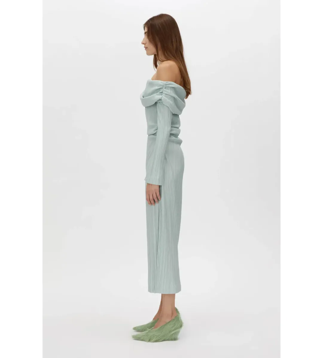 Camilla and Marc Shaw Strapless Midi Dress in Dusty Mint Size 8 for rent on The Volte - main image